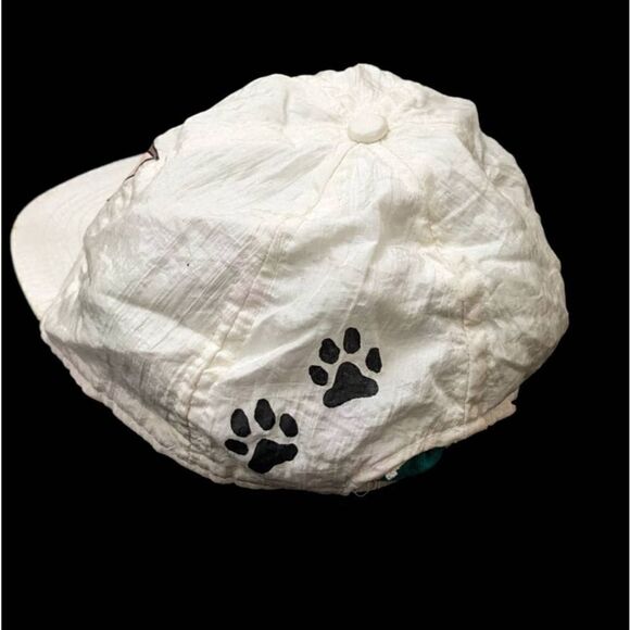 Siamese Cat Hand Painted Nylon Stretch Back Hat Cap Vintage 90s FREE Shipping - Picture 2 of 4